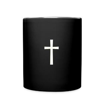 Kreuz - Tasse einfarbig - Schwarz - Vorne