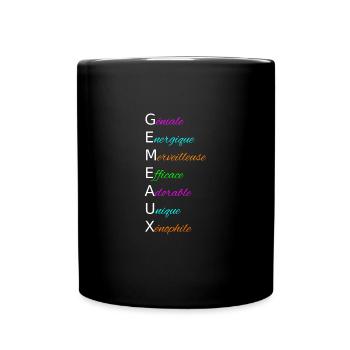 GEMEAUX Géniale Energique Merveilleuse Efficace - Mug uni - noir - Devant