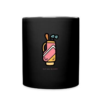 Golfbag Retro - Play Golf Be Happy - Tasse einfarbig - Schwarz - Vorne