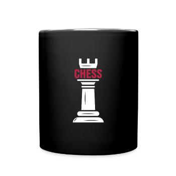 Schachmatt Schach Schachspieler "checkmate" - Tasse einfarbig - Schwarz - Vorne
