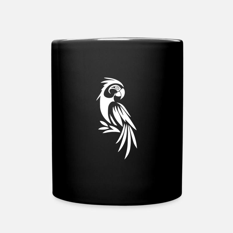 Mignon Tatouage Perroquet Dessin Portrait Oiseau - Mug uni - noir