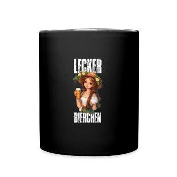 Lecker Bierchen Meme Bier Weizenbier Weißbier - Tasse einfarbig - Schwarz - Vorne