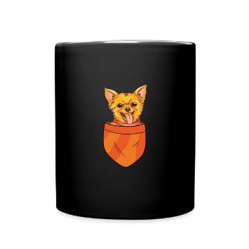 Yorkshire In Pocket Welpe Haustier Hundeliebhaber - Tasse einfarbig - Schwarz - Vorne