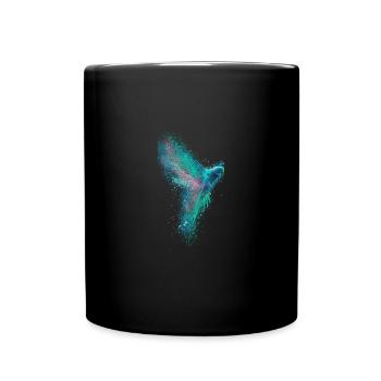 Bird, Drawing, Painting,ara,Watercolor,Colorful,Blue - Full Colour Mug - black - Front