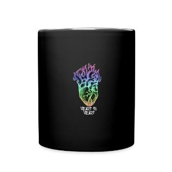 LGTB,herz,regenbogen,heart is heart,bunt - Tasse einfarbig - Schwarz - Vorne