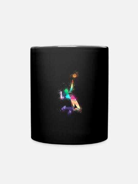 volleyball,volleyballer, Beachball,Graffiti,bunt - Tasse einfarbig - Schwarz
