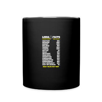 Sternzeichen Waage - Tasse einfarbig - Schwarz - Vorne