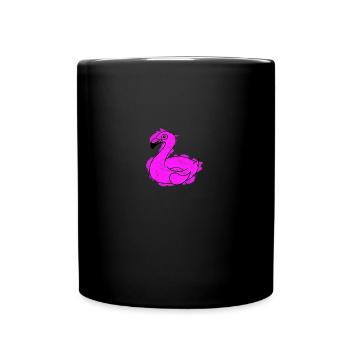 Flamingo Schwimmreifen - Tasse einfarbig - Schwarz - Vorne