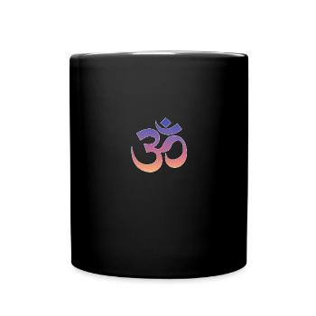 Om Yoga - Tasse einfarbig - Schwarz - Vorne