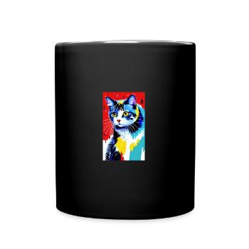 Katze | Haustier | Katzenfan | niedlich | Kätzchen - Tasse einfarbig - Schwarz - Vorne
