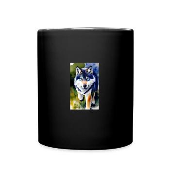 Wolf | Raubtier | Hund | Mystisch - Tasse einfarbig - Schwarz - Vorne