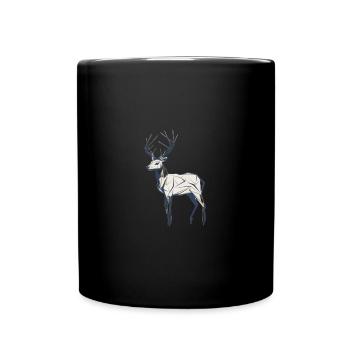 Minimalist Deer /Minimalistic Deer - Full Colour Mug - black - Front