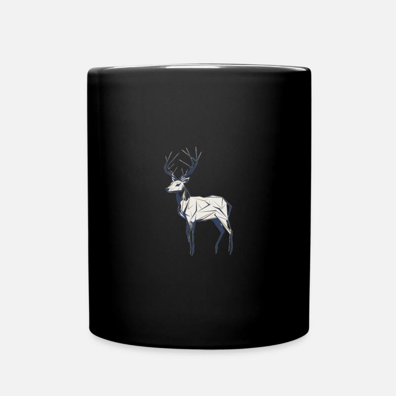 Minimalist Deer /Minimalistic Deer - Full Colour Mug - black