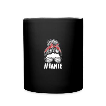 Golfspieler Tante Golf - Tasse einfarbig - Schwarz - Vorne
