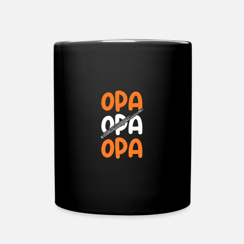 Flötist Opa Querflöte - Tasse einfarbig - Schwarz