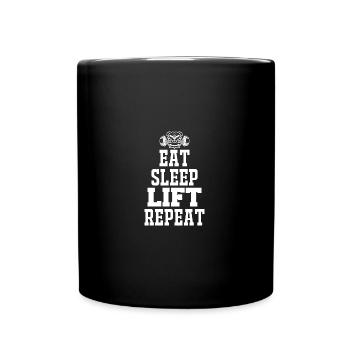 Manger Sleep Lift Répéter - - Mug uni - noir - Devant