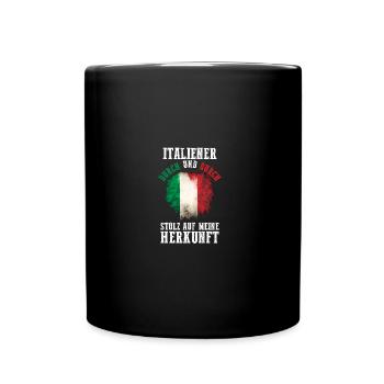 Italiener Italien - Tasse einfarbig - Schwarz - Vorne