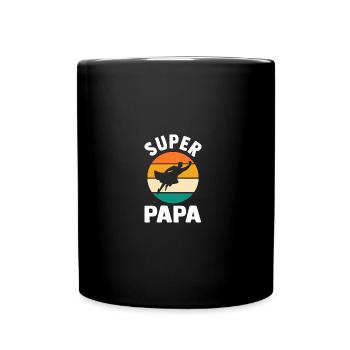 Père Papa Super-héros - Mug uni - noir - Devant