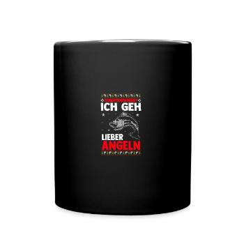 Santa Claus Fishing Christmas Party Christmas - Full Colour Mug - black - Front