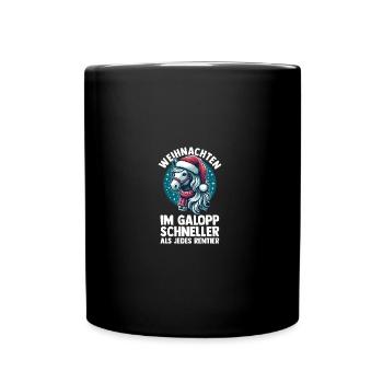 Père Noël Noël équitation cavalier chevaux - Mug uni - noir - Devant