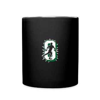 8. Geburtstag Fußballspieler 8 Jahre Kinder - Tasse einfarbig - Schwarz - Vorne