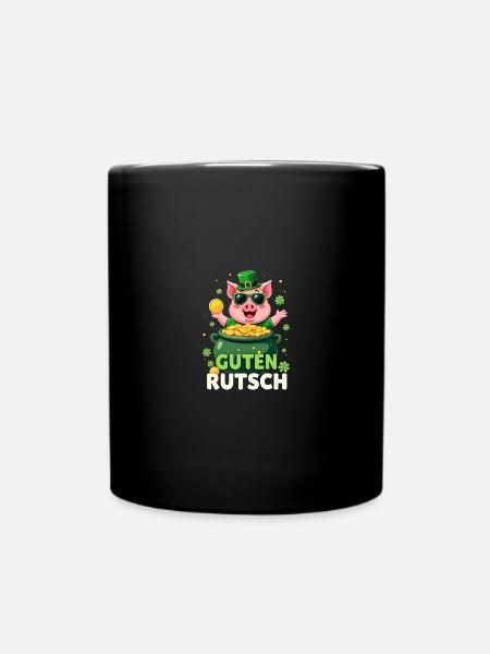 Réveillon du Nouvel An - Cochon chanceux Nouvel An - Mug uni - noir