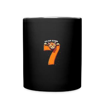 7. Geburtstag - Ich bin schon 7 Jahre - Tasse einfarbig - Schwarz - Vorne