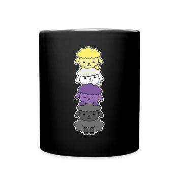 Non-binary flag sheep design for proud Enbys - Full Colour Mug - black - Front