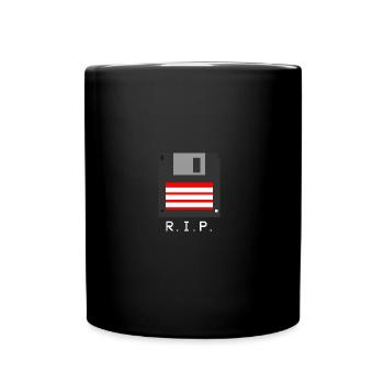 Floppy RIP Funny Computer Tea - Full Colour Mug - black - Front