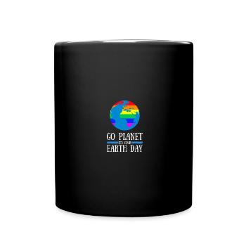 Go Planet It's Your Earth Day Rainbow - Tasse einfarbig - Schwarz - Vorne