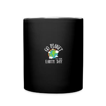 Go Planet It's Your Earth Day Rainbow - Tasse einfarbig - Schwarz - Vorne