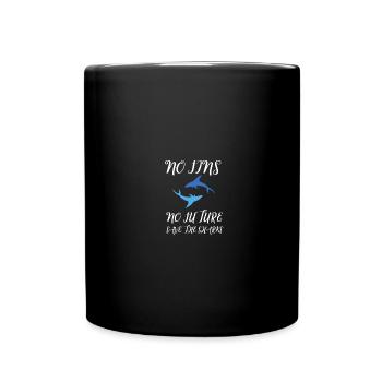 No Fins No Future Safe Sharks - Tasse einfarbig - Schwarz - Vorne