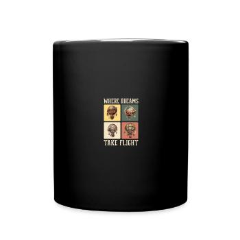 Heißluftballon - Tasse einfarbig - Schwarz - Vorne