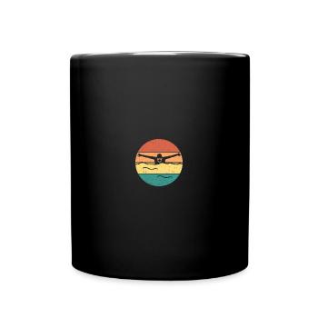 Retro Swimming Sport - Tasse einfarbig - Schwarz - Vorne