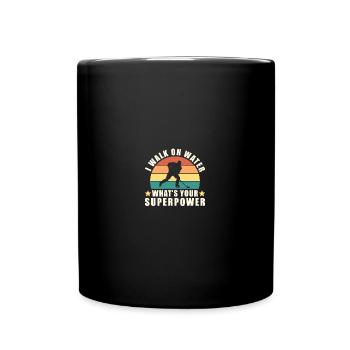 Ice Hockey I Walk On Water Whats Your Superpower - Tasse einfarbig - Schwarz - Vorne