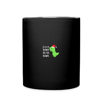 Christmas Funny Cute T-Rex Fa Ra Ra Rawr Xmas - Tasse einfarbig - Schwarz - Vorne
