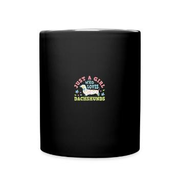 Just a Girl who loves Dachshunds Weiner - Tasse einfarbig - Schwarz - Vorne