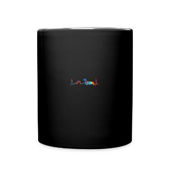 Dachshund Rainbow Heart Weenie - Tasse einfarbig - Schwarz - Vorne