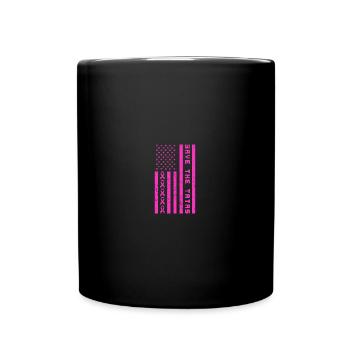 Save The Tatas American Flag - Fighting Breast - Tasse einfarbig - Schwarz - Vorne