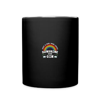 Just A Girl Who Loves Sunshine And Gin - Tasse einfarbig - Schwarz - Vorne