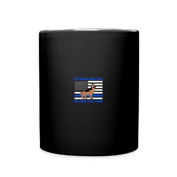 Go Ahead Run He Likes Fast Food USA American Flag - Tasse einfarbig - Schwarz - Vorne