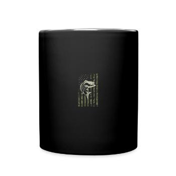 Vintage American Flag - Camo Fishing - Tasse einfarbig - Schwarz - Vorne