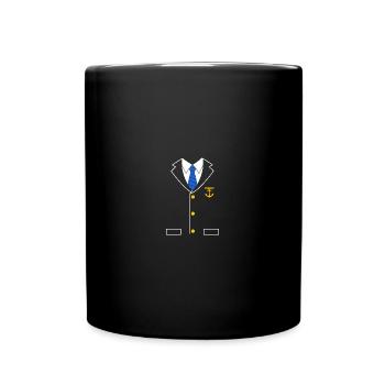 Yacht Captain Costume black - Tasse einfarbig - Schwarz - Vorne