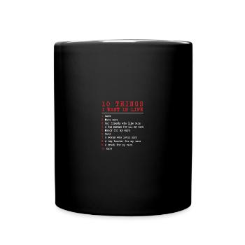 10 Things I Want In My Life Cars More Cars - Tasse einfarbig - Schwarz - Vorne
