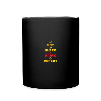 Japanese Eat Sleep Anime Repeat - Manga Kawaii - Tasse einfarbig - Schwarz - Vorne