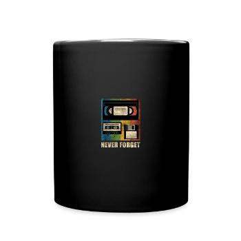 Never Forget Audio Cassette Tape Nerdy Geeky - Tasse einfarbig - Schwarz - Vorne