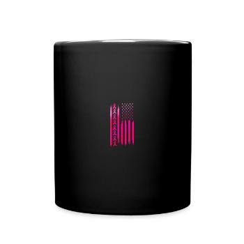 American Flag Fighting Breast Cancer - Awareness - Tasse einfarbig - Schwarz - Vorne