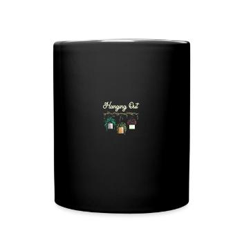 Hanging Out Plant Flower - Tasse einfarbig - Schwarz - Vorne