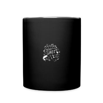 Jazz Instruments Club Collage Saxophone Trumpet - Tasse einfarbig - Schwarz - Vorne