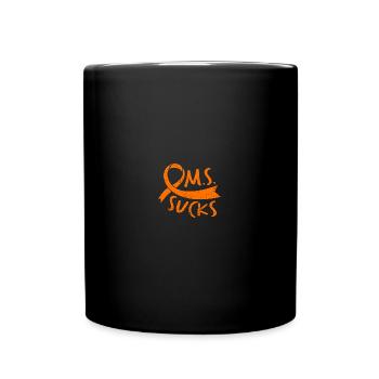 MS Sucks Orange Ribbon - Tasse einfarbig - Schwarz - Vorne